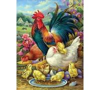 DMQBT Colorful - 1500 Pièces Adult Puzzle - Chickens Art Painting - Jeux De Réduction du Stress en Famille - Puzzles pour Adults 1500 Piece - Xu321Tw