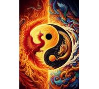 DMQBT Colorful ，1500 Pièces Adult Puzzle ，Décoration Murale ，Abstract Tai Chi Art Painting ，Puzzles pour Adults 1500 Piece ，Jeux De Réduction du Stress en Famille - Xu618Tw