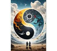 DMQBT Colorful ，1500 Pièces Adult Puzzle ，Décoration Murale ，Abstract Tai Chi Art Painting ，Puzzles pour Adults 1500 Piece ，Jeux De Réduction du Stress en Famille - Xu619Tw