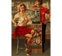 DMQBT Colorful - 1500 Piècess Adult Puzzle - Retro Poster Girlss Elvgren Oil Painting - 1500 Pièces Puzzles pour Adults - Décoration Murale - Hx224Zw