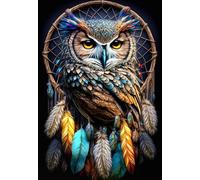 DMQBT Difficult Puzzle 1500 Piece pour Adults - Dreamcatchers and Birds Abstract Painting - Décoration Intérieure - Large Puzzle pour Family Fun Challenge Games - Xu355Tw