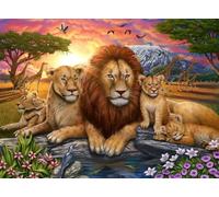 DMQBT Puzzle 1000 Coloré - Puzzle Difficile - Lionss Oil Painting Affiche - Image d'art De Jeu De Soulagement du Stress pour Adultes - DX21ZW
