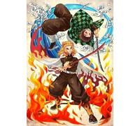DMQBT Puzzle,1000 Pieces,Affiche,des Énigmes Difficiles,Gifts ,Classic Japanese Animes Demons Rengokus Kyoujurou ,Jouet Personnalisé pour Enfants Et Adultes, Cx27Zw