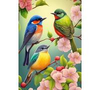 DMQBT Puzzle,1000 Pieces,Affiche,des Énigmes Difficiles,Gifts ,Colour Fun ,Retro Birds Abstract Painting,Jouets De Défi Personnalisés pour Adultes, Jouets Éducatifs pour Enfants, Cx137Zw