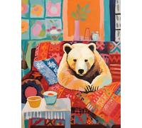DMQBT Puzzle,1000 Pieces,Affiche,des Énigmes Difficiles,Gifts ,Wall Art Decoration ,Abstract Picture of Animals on The Sofass Color Oil Painting ,Jeux De Réduction du Stress en Famille, Cx130Zw
