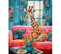 DMQBT Puzzle,1000 Pieces,Affiche,des Énigmes Difficiles,Gifts ，Wall Art Decoration ，Abstract Picture of Animals on The Sofass Color Oil Painting ，Jeux De Réduction du Stress en Famille, Cx128Zw