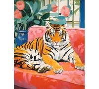 DMQBT Puzzle,1000 Pieces,Affiche,des Énigmes Difficiles,Gifts ，Wall Art Decoration ，Abstract Picture of Animals on The Sofass Color Oil Painting ，Jeux De Réduction du Stress en Famille, Cx127Zw