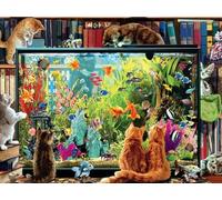 DMQBT Puzzle,1000 Pieces,Affiche,Gifts ,Abstract Picture of Cats Playing ,Colour Fun ,Jouets De Défi Amusants en Famille,Jouets De Défi Personnalisés pour Adultes,Wall Art Decoration, Cx125Zw