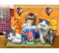 DMQBT Puzzle,1000 Pieces,Affiche,Gifts ,Abstract Picture of Cats Playing ,Colour Fun ,Jouets De Défi Amusants en Famille,Jouets De Défi Personnalisés pour Adultes,Wall Art Decoration, Cx121Zw