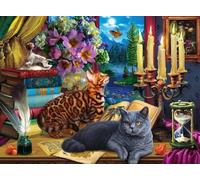 DMQBT Puzzle,1000 Pieces,Affiche,Gifts ,Abstract Picture of Cats Playing ,Colour Fun ,Jouets De Défi Amusants en Famille,Jouets De Défi Personnalisés pour Adultes,Wall Art Decoration, Cx123Zw