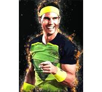 DMQBT - Puzzle 1500 Pièces - Affiche - Difficult Puzzle - Gifts - Tennis Player Art Oil Painting - Jeux De Réduction du Stress en Famille - Jouets De Défi À Domicile pour Adultes - Qk87Zy