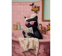 DMQBT Puzzle Coloré - 1000 Pièces - Puzzle Difficile - Black Affiche Cat - Image d'art De Jeu De Soulagement du Stress pour Adultes - Jouets Éducatifs pour Enfants - DX417ZW