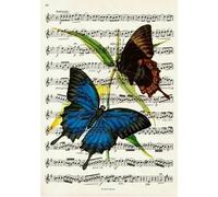 DMQBT Puzzle Difficile De 1000 Pièces - Puzzle Irrégulier Coloré - Artistic Image of Butterflys on Sheet Musics - Jouets De Défi Personnalisés pour Adultes - DX40ZW