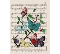 DMQBT Puzzle Difficile De 1000 Pièces - Puzzle Irrégulier Coloré - Artistic Image of Butterflys on Sheet Musics - Jouets De Défi Personnalisés pour Adultes - DX35ZW