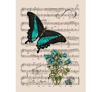 DMQBT Puzzle Difficile De 1000 Pièces - Puzzle Irrégulier Coloré - Artistic Image of Butterflys on Sheet Musics - Jouets De Défi Personnalisés pour Adultes - DX38ZW