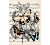 DMQBT Puzzle Difficile De 1000 Pièces - Puzzle Irrégulier Coloré - Artistic Image of Butterflys on Sheet Musics - Jouets De Défi Personnalisés pour Adultes - DX39ZW