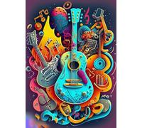 DMQBT Puzzle Irrégulier Coloré - Puzzle Difficile - 1000 Pièces - Guitars Abstract Art Affiche - Jouets De Défi Personnalisés pour Adultes - DX171ZW