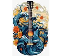 DMQBT Puzzle Irrégulier Coloré - Puzzle Difficile - 1000 Pièces - Guitars Abstract Art Affiche - Jouets De Défi Personnalisés pour Adultes - DX173ZW