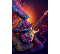 DMQBT Puzzle Irrégulier Coloré - Puzzle Difficile - 1000 Pièces - Guitars Abstract Art Affiche - Jouets De Défi Personnalisés pour Adultes - DX169ZW