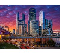 DMQBT Puzzles 1500 Pièces pour Adultes - Difficult Puzzle 1500 Pièces pour Défi des Adultes - Moscow City Landscapes Photos - Jeux De Mémoire Et De Cognition - Jy250Zp