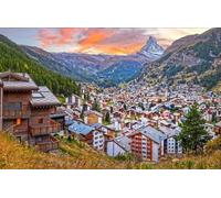 DMQBT Puzzles 1500 Pièces - Zermatt Switzerland Scenery Pictures - Puzzles pour Adults 1500 Piece - Jouets Amusants Et Stimulants pour Toute La Famille - Xu435Tw