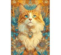 DMQBT Puzzles for Adults 1500 Pièces - Colorful - Cute Cat Abstract Oil Painting - Décoration Intérieure - Affiche Art Puzzle 1500 Pièces - Vw80Zq