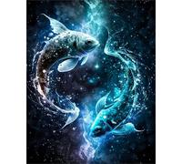 DMQBT Puzzles pour Adultes 1500 Pièces - 1500 Pièces Difficult - Tai Chi Yin.Yangs Fishs Art Painting - Puzzle Gifts pour The Family - Jy175Zp