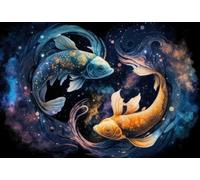 DMQBT Puzzles pour Adultes 1500 Pièces - 1500 Pièces Difficult - Tai Chi Yin.Yangs Fishs Art Painting - Puzzle Gifts pour The Family - Jy171Zp