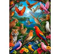 DMQBT Puzzles pour Adultes 1500 Pièces - Colorful - 1500 Pièces Adult Puzzle - Birds Art Oil Painting - Jouet Éducatif Anti-Stress Familials - Jy429Zp