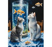 DMQBT Puzzles pour Adults 1500 Piece - Fun Paintings of Cats Playing - Large Puzzle Jeux De Mémoire Et De Cognition pour Les Personnes Âgées - Décoration Intérieure - Xu757Tw