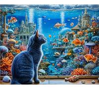 DMQBT Puzzles pour Adults 1500 Piece - Fun Paintings of Cats Playing - Large Puzzle Jeux De Mémoire Et De Cognition pour Les Personnes Âgées - Décoration Intérieure - Xu754Tw