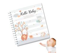 dmqdu Carnet de bord pour bébé, journal quotidien pour bébé - Bébé Planificateur Calendrier Tracker | Jalons de développement, album de livre de disques, pages de journal souvenir illustrées pour bébé