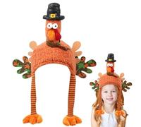 dmqdu Chapeau de dinde, chapeau de dinde de Noël - Chapeau de dinde avec longues jambes, costume de chapeau de poulet | Bonnet de dinde en peluche de dessin animé créatif, costume de dinde pour