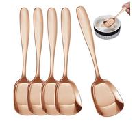 dmqdu Cuillère de service en acier inoxydable avec tête carrée - Cuillère à soupe en acier inoxydable avec tête carrée - Cuillère à sucre épaisse - Couverts pour fête, dîner, restauration