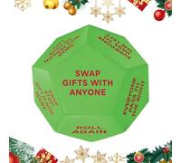 dmqdu Jeu de dés du Père Noël, jeu de dés d'échange de Noël, 12 dés de Noël de différents côtés - Petits dés en PU, jeu de dés, jeux de dés amusants pour femmes et