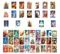 dmqdu Lot de 50 cartes postales de Noël vintage - Cartes de vœux du Nouvel An - Cartes de Noël - Motifs festifs mignons - Cartes de vœux - Carte postale d'activité pour les étudiants en famille