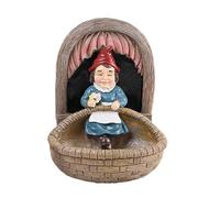 dmqdu Mangeoires à oiseaux d'extérieur - Mangeoire pour oiseaux sauvages - Mangeoires pour oiseaux nains en résine | Mangeoire pour colibris de gnome de jardin, mangeoires extérieures pour oiseaux