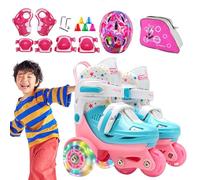 dmqdu Patins à roulettes pour débutants, patins à roulettes pour , débutants, trois points, avec sac de rangement, patins à roulettes Bos pour filles avec couvre-chef pour parc, aire de jeux