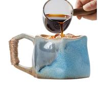 dmqdu Tasse en grès, tasse en céramique faite à la main - 250 ml tasses en céramique faites à la main, tasses en céramique, tasses à café, tasse à eau portable, tasse esthétique pour café, thé, jus