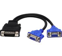 Dms-59 59-Pin Mâle Vers Dual Vga Femelle Y Splitter Câble Adaptateur De Carte Vidéo Pour Matrox Molex Ati Nvidia Lenovo Hp Dell Computer-10Inch[YIN4184287]