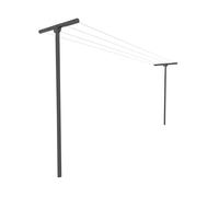 DMS Etendoir à Linge Extérieur Galvanisé Sendzimir - Kit 2 Poteaux + 2 Potences - Gris RAL 7040
