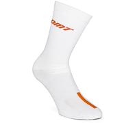 DMT Course Classique Chaussettes de Cyclisme, Blanc/Orange, X-Large Mixte