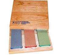 DMT Kit de pierres à aiguiser diamant, boîte en bois, 3 pcs