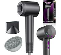 DMTIVMG Seche Cheveux Ionique 1600W Diffuseur Cheveux 200 Millions Plasma Professionnel 150 000 t/m 4 Températures 3 Vitesses Chaud/Froid Hair Dryer Concentrateur/Diffuseur Magnétique Voyage Maison