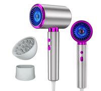 DMTIVMG Sèche Cheveux Ionique 2400W Séchage Ultra Rapide Diffuseur Boucles 3 Températures 2 Vitesses Air Froid Léger Silencieux Idéal Maison Voyage