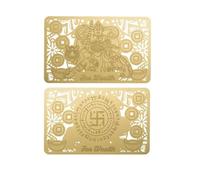 DMtse Carte dorée chinoise Feng Shui Dieu de la richesse Caishen Zhao Gongming Armée Général chevauchant un tigre Carte dorée pour bonne chance