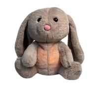 Dmuzsoih 28CM Lapin Peluche Musicale - Respiration en Peluche De Lapin Endormi, Le Lapin De Soulagement, Farcie en Peluche Respiratoire, Peluche Lapin Qui Respires, Lapin Apaisant