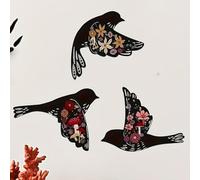 Dmuzsoih 3 Pièces Art Mural De Colibri, Colibri Sculpture Set, Murale Colibri Oiseau En Bois, Décoration Murale En Forme De Colibri Pour Intérieur Ou Extérieur, Maison, Jardin, Cour, Terrasse, Clôture