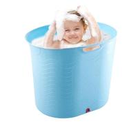 Dmuzsoih Baignoire pour bébé, baignoire pour tout-petits pour - Fond de drainage de baignoire pour bébé confortable et résistant aux hautes températures - Seau de bain portable et sûr,