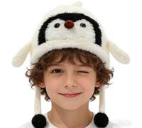 Dmuzsoih Chapeau d'Hiver pour à Motifs Animaux | Déguisement Tête Pingouin,Couvre-chef animal équipé d'oreillettes - Pour Fille Garçon Vacances Pêche Camping